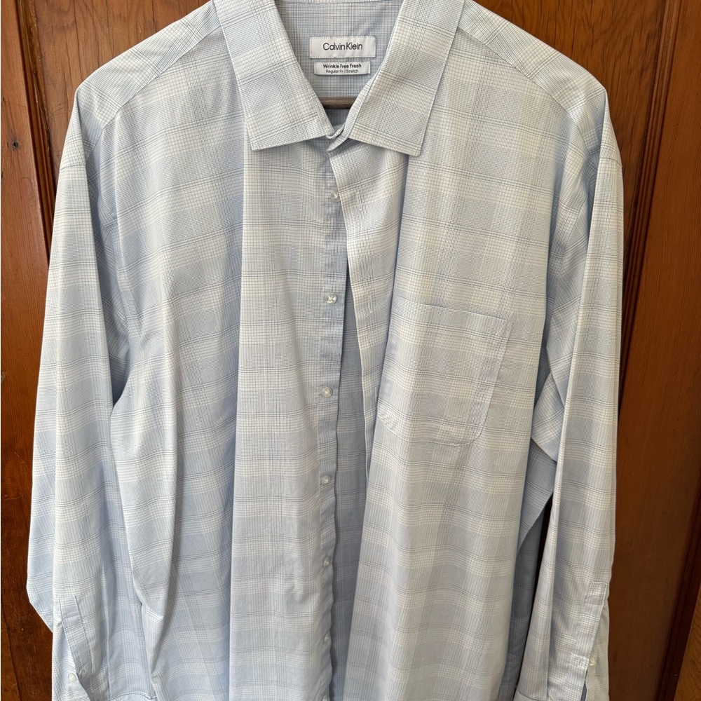 Calvin Klein Men's Subtle Gray Checkered Shirt